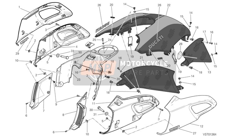 Ducati DIAVEL CARBON FL USA 2015 Covers, Tank for a 2015 Ducati DIAVEL CARBON FL USA