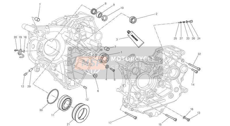 Ducati DIAVEL CARBON FL USA 2015 Cojinetes del cárter para un 2015 Ducati DIAVEL CARBON FL USA