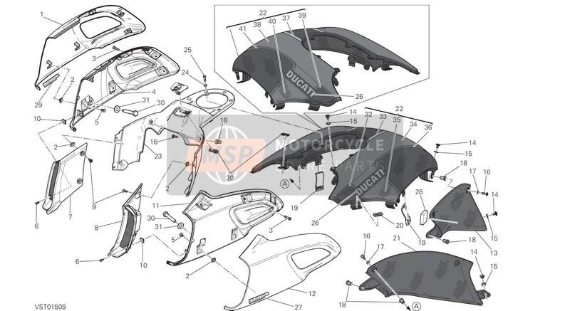 Ducati DIAVEL CARBON FL USA 2018 Couvertures, Réservoir pour un 2018 Ducati DIAVEL CARBON FL USA