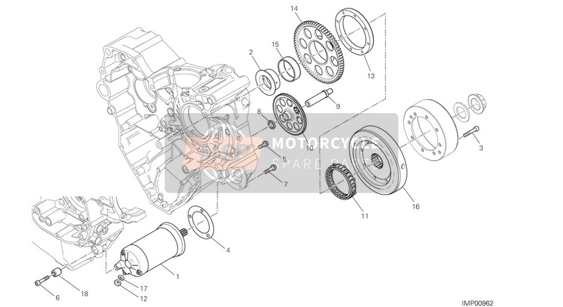 Ducati DIAVEL CARBON FL USA 2018 Démarrage et allumage électriques pour un 2018 Ducati DIAVEL CARBON FL USA