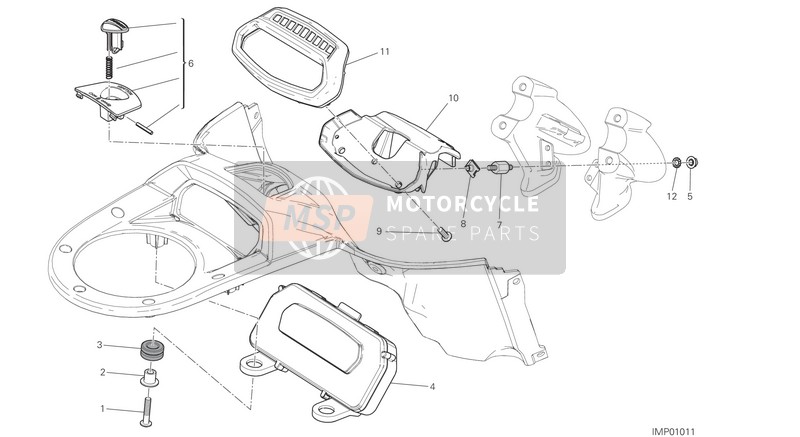 Ducati DIAVEL CARBON FL USA 2018 Instrumentenpaneel voor een 2018 Ducati DIAVEL CARBON FL USA