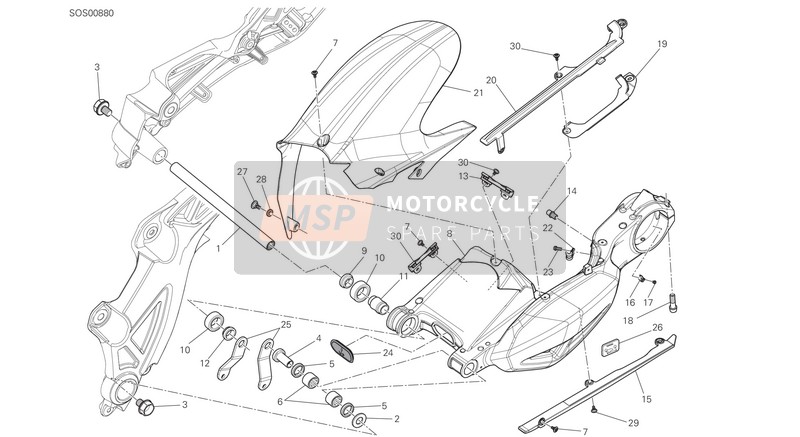 Ducati DIAVEL CARBON FL USA 2018 Zwenkarm voor een 2018 Ducati DIAVEL CARBON FL USA