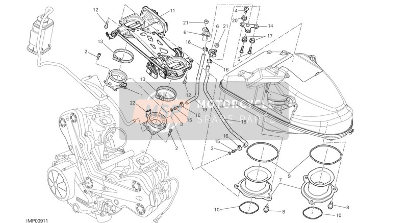 Ducati DIAVEL CARBON FL USA 2018 Corps de papillon pour un 2018 Ducati DIAVEL CARBON FL USA