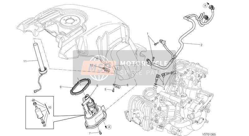 Ducati DIAVEL CARBON USA 2015 KRAFTSTOFFPUMPE für ein 2015 Ducati DIAVEL CARBON USA