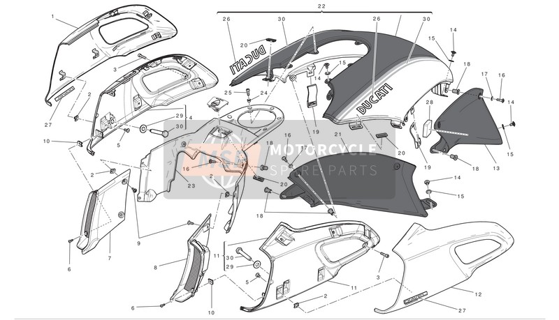 48013191AE, Fuel Tank Cover, Ducati, 0