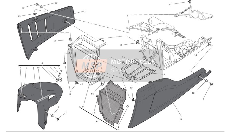 48013151AE, Lower Fairing Rh, Ducati, 0