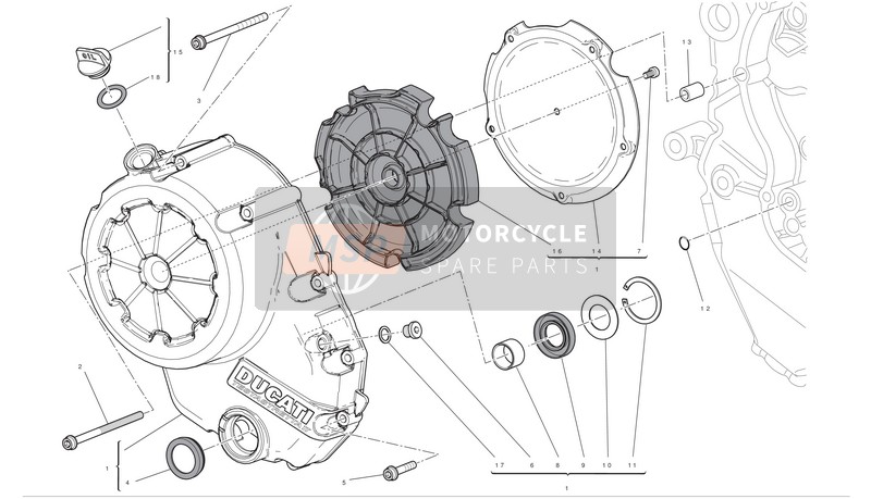 Ducati DIAVEL CROMO ABS Usa 2013 Embrague-Tapa del cárter lateral para un 2013 Ducati DIAVEL CROMO ABS Usa