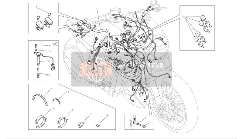 Ducati DIAVEL CROMO ABS Usa 2013 Sistema elettrico per un 2013 Ducati DIAVEL CROMO ABS Usa