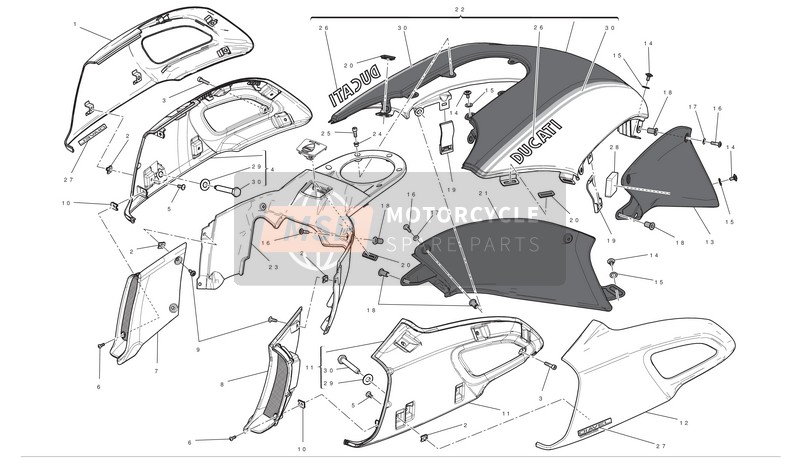 Ducati DIAVEL CROMO ABS Usa 2013 Carenatura per un 2013 Ducati DIAVEL CROMO ABS Usa