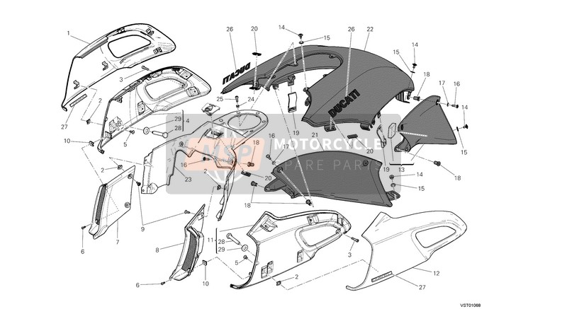 43512761AB, Aufkleber Ducati, Ducati, 2