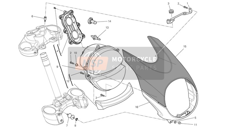 8291A032AC, Soporte Faro,  Inferior, Ducati, 0