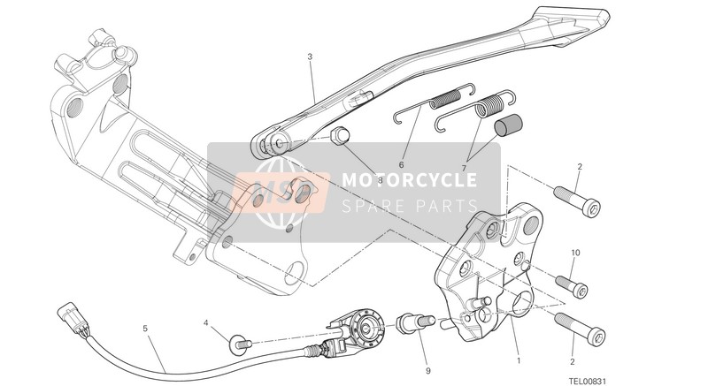 Ducati DIAVEL EU 2015 Side Stand for a 2015 Ducati DIAVEL EU