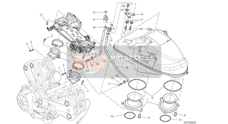 Ducati DIAVEL EU 2015 Corpo farfallato per un 2015 Ducati DIAVEL EU