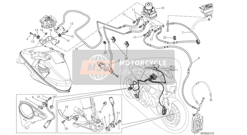 Ducati DIAVEL FL EU 2015 Sistema de rotura ABS para un 2015 Ducati DIAVEL FL EU