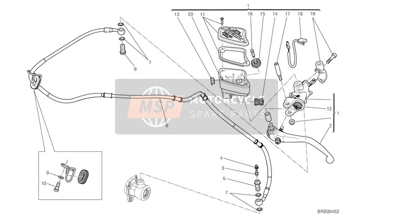 Ducati DIAVEL FL EU 2015 Maître-cylindre d'embrayage pour un 2015 Ducati DIAVEL FL EU