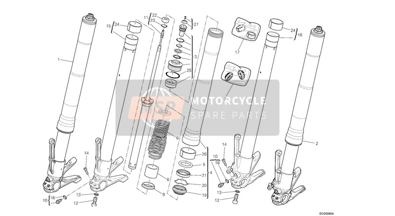 Ducati DIAVEL FL EU 2015 Vorderradgabel für ein 2015 Ducati DIAVEL FL EU