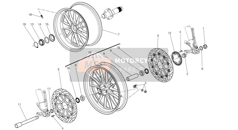 Ducati DIAVEL FL EU 2015 Wielen voor een 2015 Ducati DIAVEL FL EU