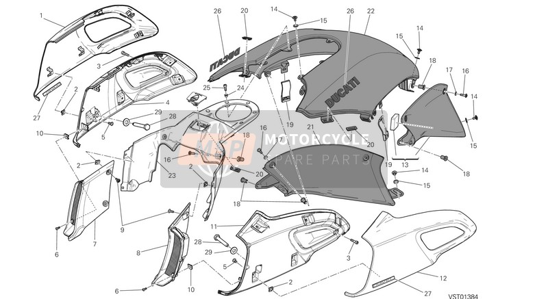 Ducati DIAVEL FL USA 2015 Covers, Tank for a 2015 Ducati DIAVEL FL USA