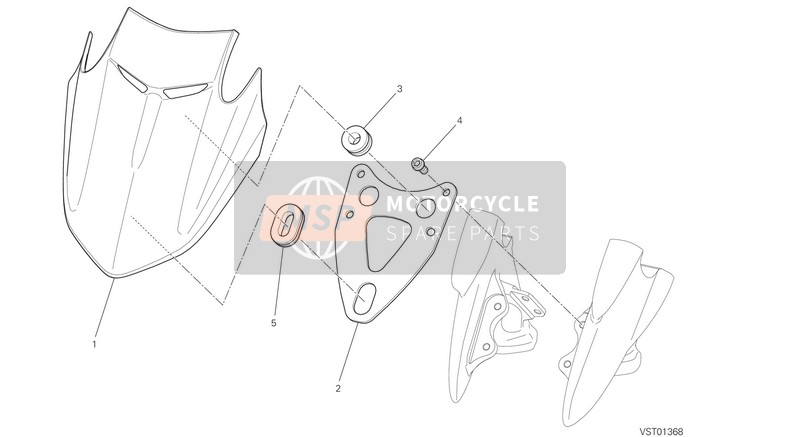 Ducati DIAVEL FL USA 2015 Parabrisas para un 2015 Ducati DIAVEL FL USA