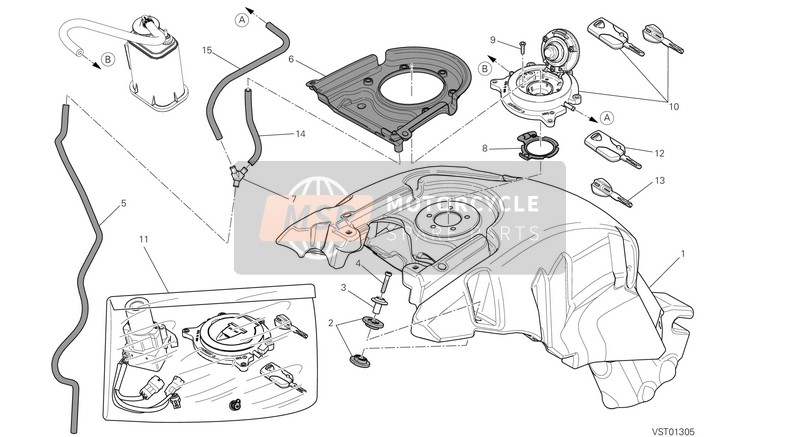 Ducati DIAVEL FL USA 2016 Depósito de combustible para un 2016 Ducati DIAVEL FL USA