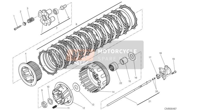 Ducati DIAVEL FL USA 2018 Embrague para un 2018 Ducati DIAVEL FL USA