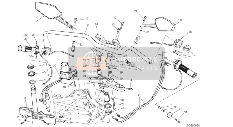 36110092A, Rechter Beheizter Lenkergriff, Ducati, 0