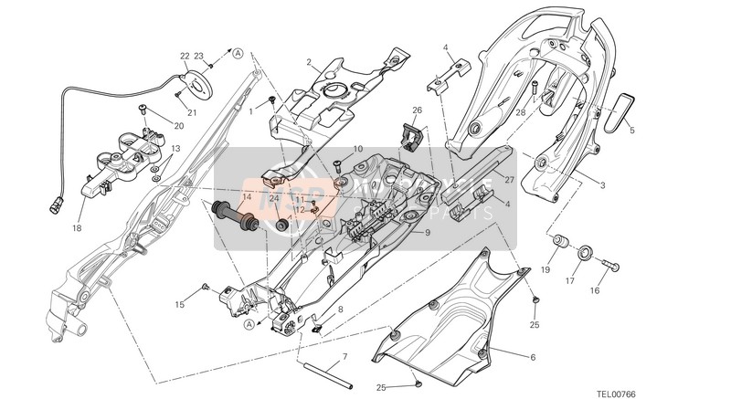 Ducati DIAVEL STRADA EU 2013 Heckrahmen komp. für ein 2013 Ducati DIAVEL STRADA EU