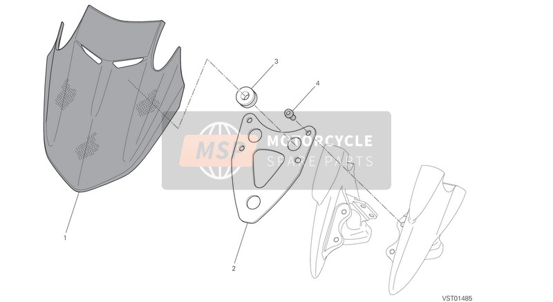 Ducati DIAVEL TITANIUM EU 2015 Windshield for a 2015 Ducati DIAVEL TITANIUM EU