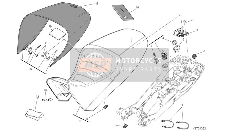 Ducati DIAVEL USA 2015 Asiento para un 2015 Ducati DIAVEL USA