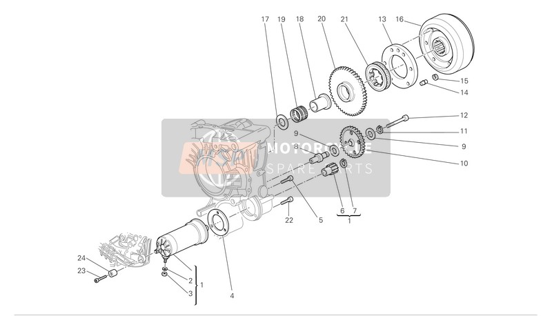 Ducati GT1000 Eu 2008 Avviamento elettrico e accensione per un 2008 Ducati GT1000 Eu