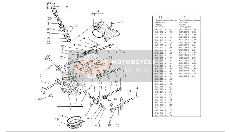 Ducati GT1000 Eu 2008 Horizontale cilinderkop voor een 2008 Ducati GT1000 Eu