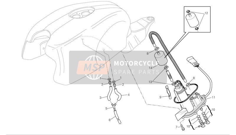 Ducati GT1000 Eu 2008 Système de carburant pour un 2008 Ducati GT1000 Eu