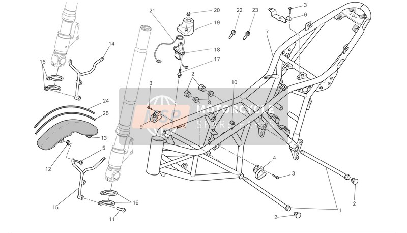 43814601A, Leiste Rechter Fur Grau/silber, Ducati, 0