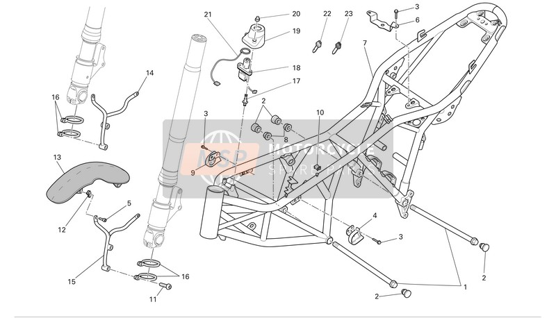 47315481A, Supporto Serbatoio Posteriore, Ducati, 0