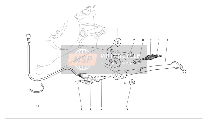 55610431A, Side Stand, Ducati, 0