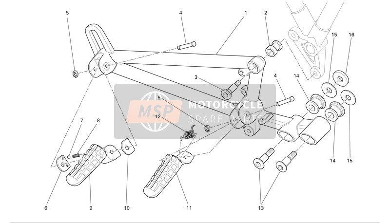 82411201CB, Fussrastenhalter Rtechts, Ducati, 0