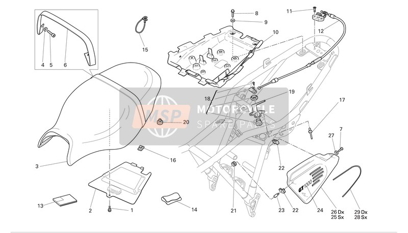 59810061A, Cable, Seat Opening, Ducati, 0