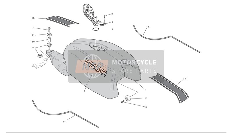 Ducati GT 1000 Eu 2010 Benzinetank voor een 2010 Ducati GT 1000 Eu