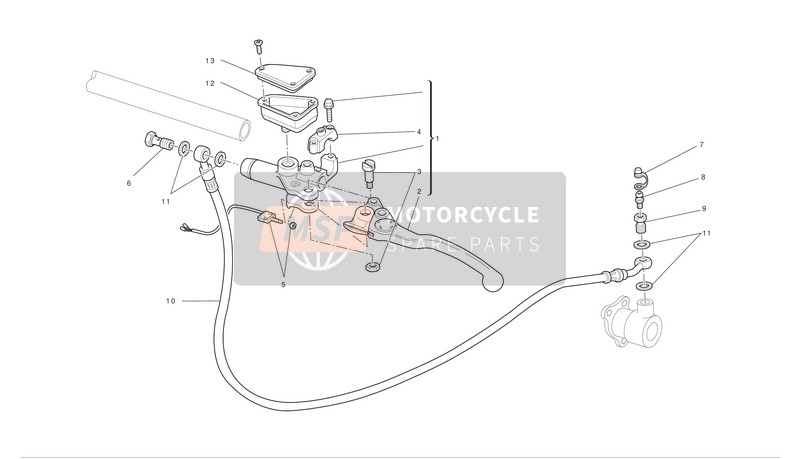 Ducati GT 1000 Eu 2010 Commande d'embrayage pour un 2010 Ducati GT 1000 Eu