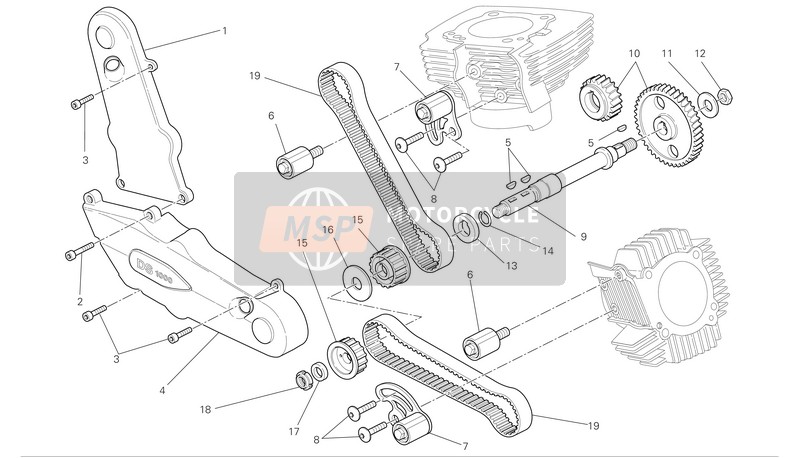 Ducati GT 1000 TOURING Eu 2009 Sistema di cronometraggio per un 2009 Ducati GT 1000 TOURING Eu