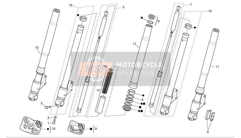 34912941A, Fork Outer Tube, Ducati, 1