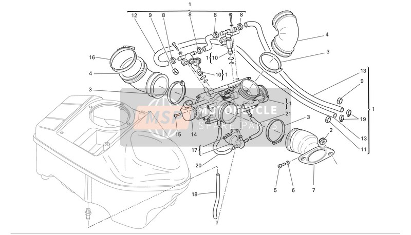 14020591C, Intake Manifold MTS/03 Usa, Ducati, 0