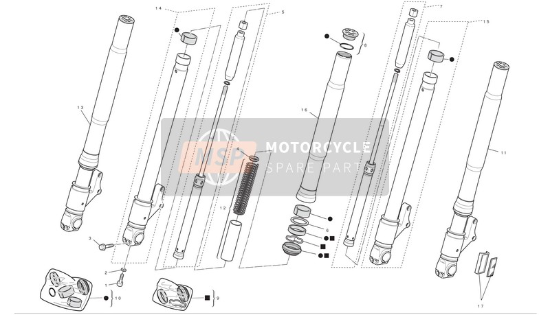 Ducati GT 1000 Usa 2010 Front Forks for a 2010 Ducati GT 1000 Usa