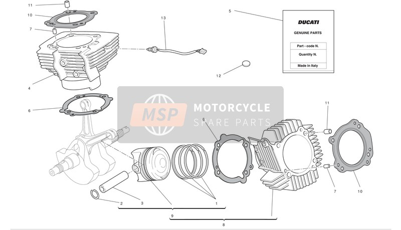 78610981A, Joint Coulasse, Ducati, 0
