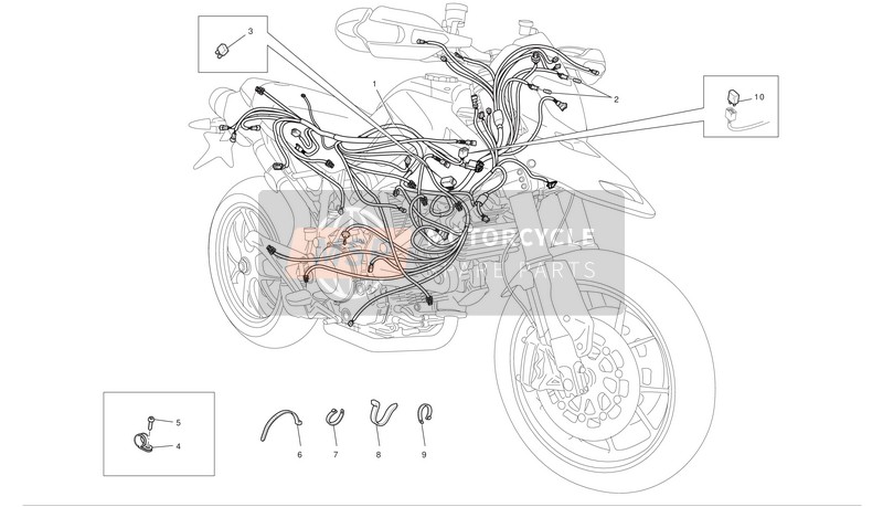 Ducati HYPERMOTAD 1100 EVO SP CORSE EDITION Eu 2012 Sistema eléctrico para un 2012 Ducati HYPERMOTAD 1100 EVO SP CORSE EDITION Eu