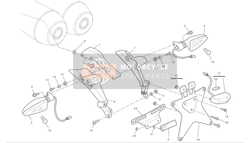 56110411A, Support Clignotant Gauche, Ducati, 0