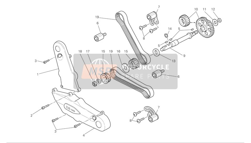 24510762A, Horizontaal Distributieriem Afdekking, Ducati, 0