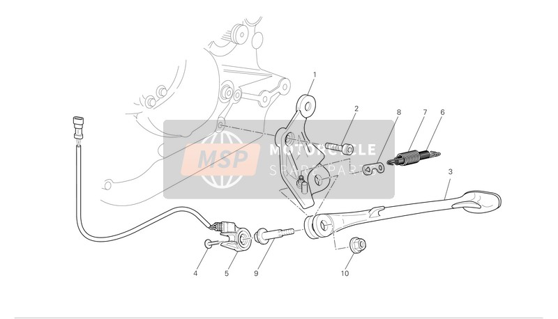 55610361A, Side Stand, Ducati, 0