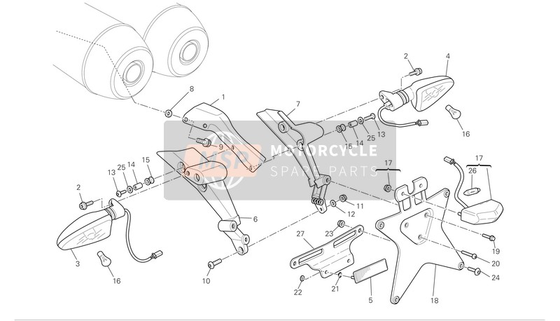 82712981A, Halterung Rueckstrahler, Ducati, 2