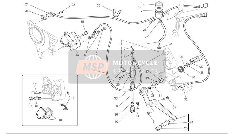 61340382A, Rear Brake Pads Set, Ducati, 2